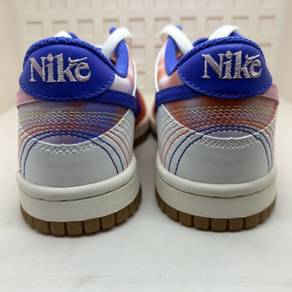 Nike Dunk Low SE Shoes Youth Size 4.5Y Safety Orange Soft Pink Gum GS FN0600-801 - Picture 8 of 9